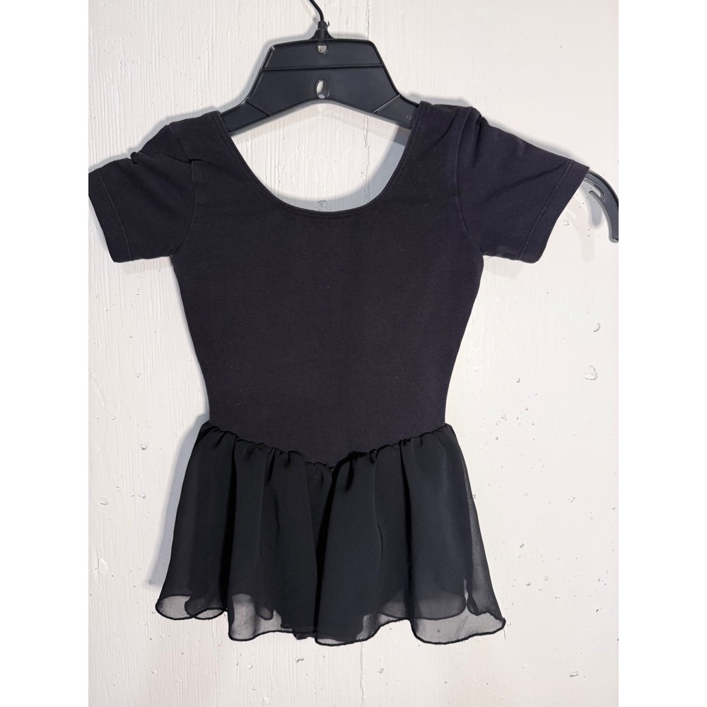 Bloch Kids Black Short Sleeve Skirted Leotard Ballet Dance Size 2-4 - Picture 1 of 3